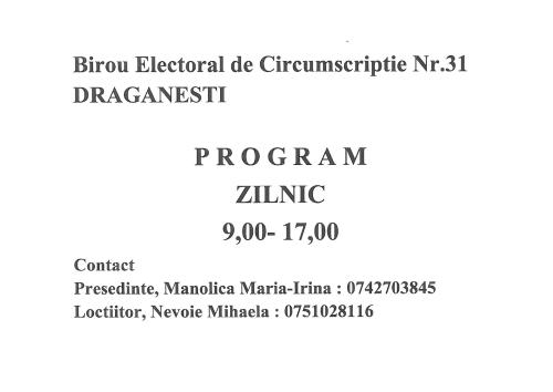 BIROU ELECTORAL- DRĂGĂNEȘTI